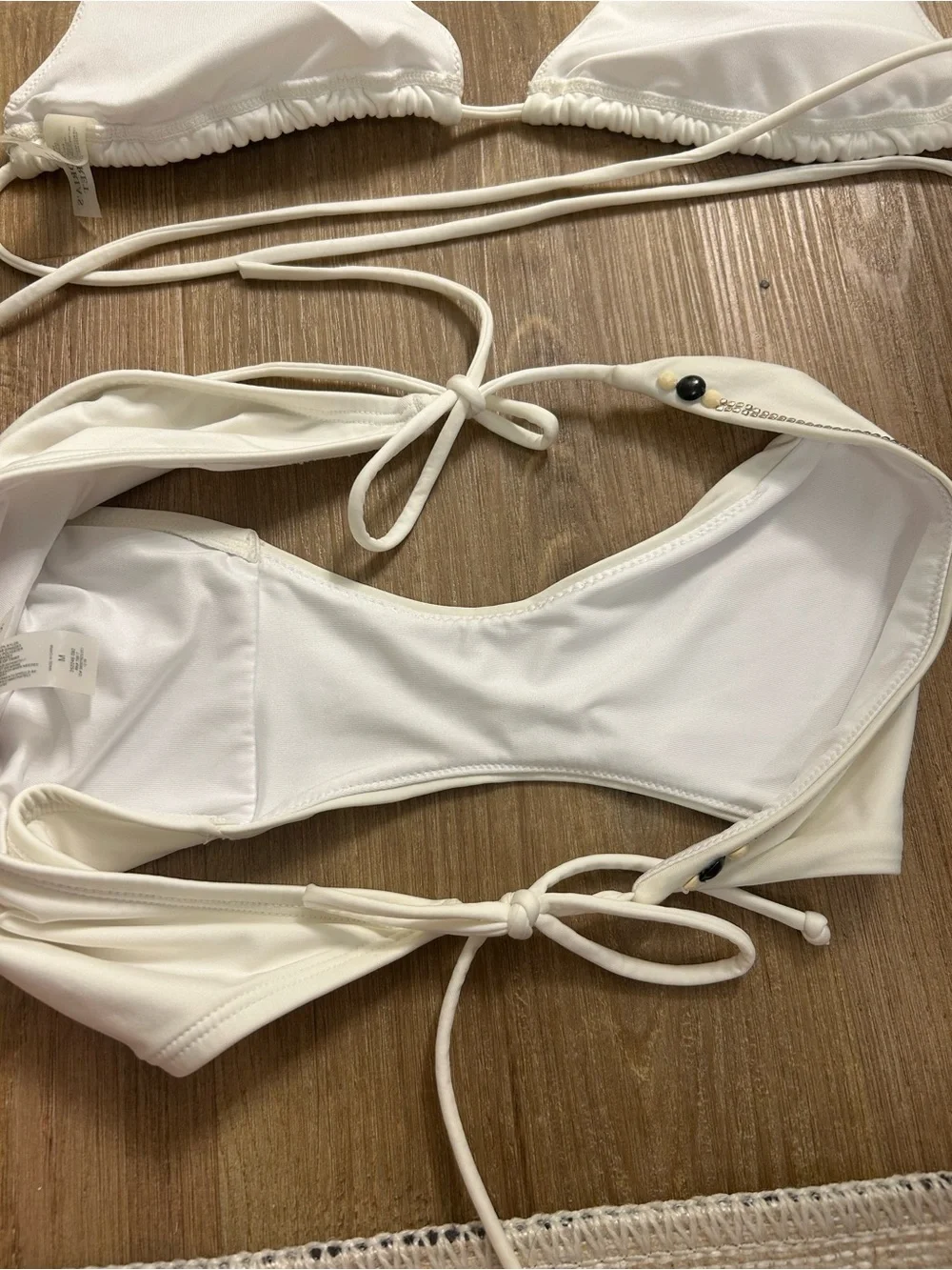 Victoria’s Secret White Beaded Triangle Bikini Set